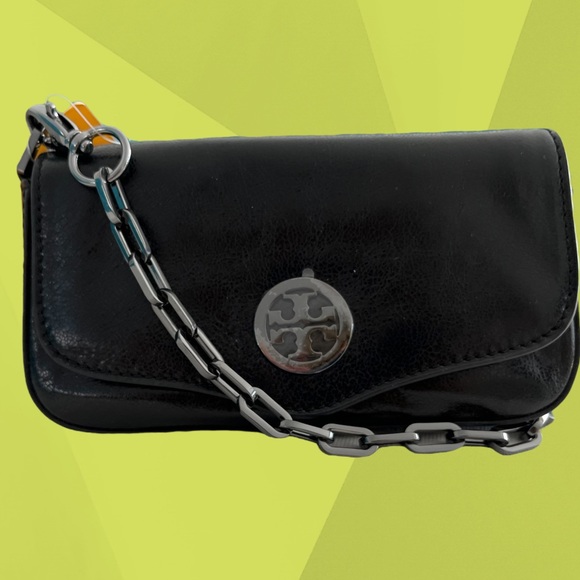 TORY BURCH new black textured leather mini bag clutch NEW TAG Mother’s Day gift - Picture 3 of 10